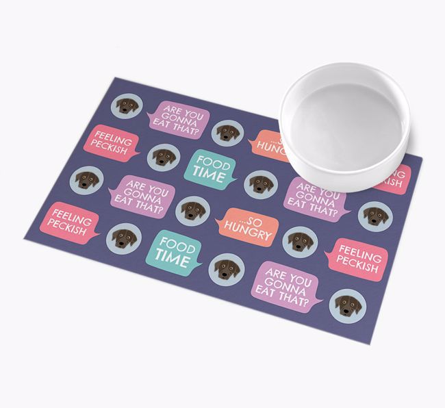 Speech Bubbles: Personalised {breedFullName} Feeding Mat