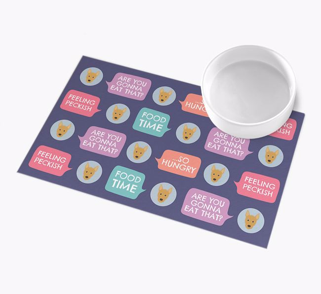 Speech Bubbles: Personalised {breedFullName} Feeding Mat