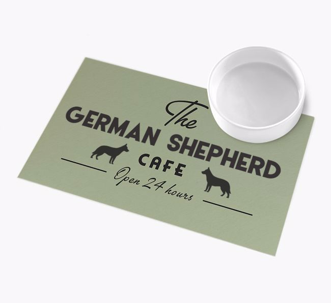 The {breedFullName} Cafe: Personalised {breedFullName} Feeding Mat 