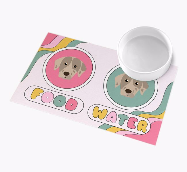 Rainbow Icons: Personalised {breedFullName} Feeding Mat