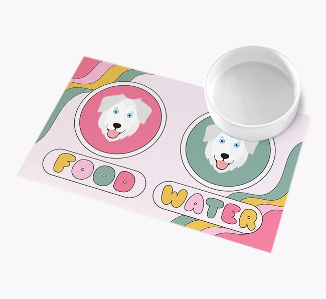 Rainbow Icons: Personalised {breedFullName} Feeding Mat