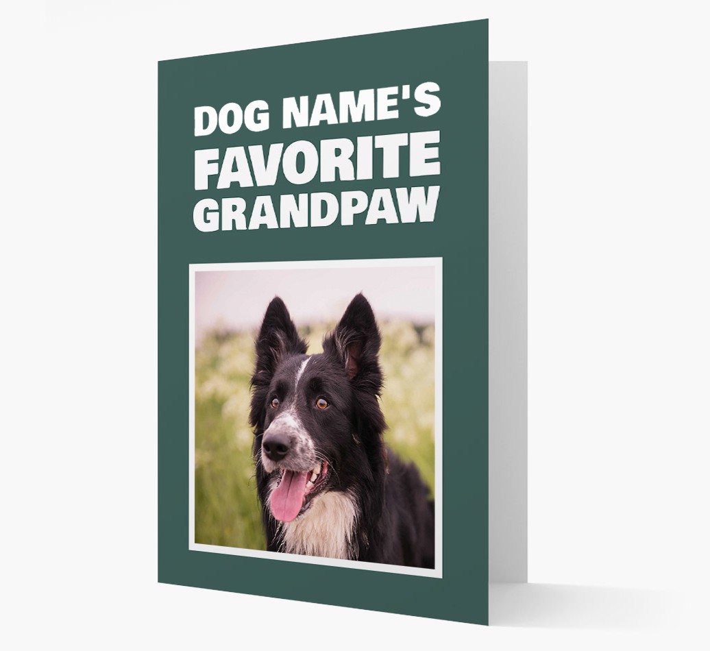 'Favourite Grandpa' Card with Photo of your {breedFullName}