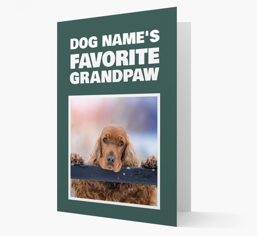 'Favourite Grandpa' Card with Photo of your {breedFullName}