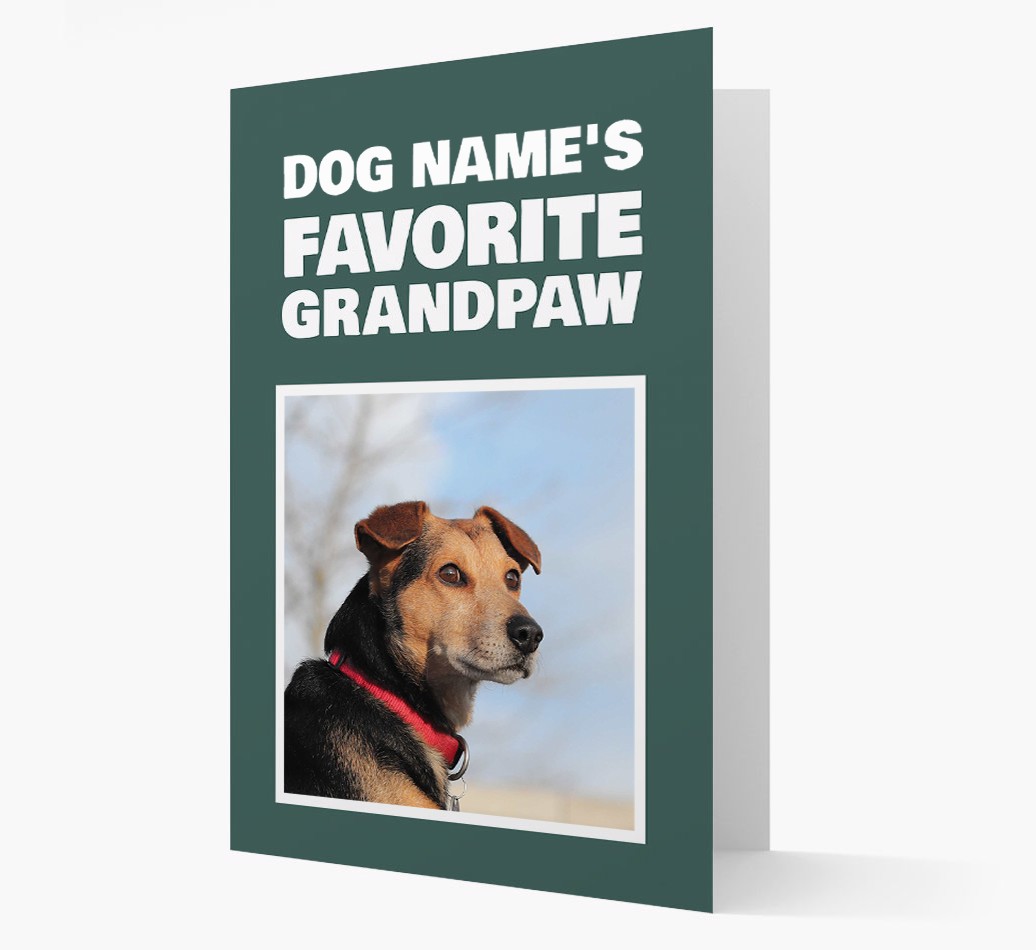 'Favourite Grandpa' Card with Photo of your {breedFullName}