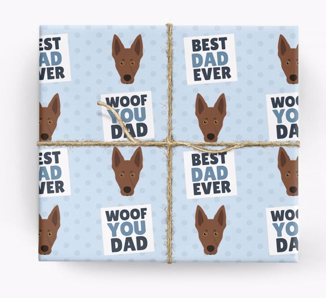 'Woof You Dad' - Personalised {breedFullName} Wrapping Paper