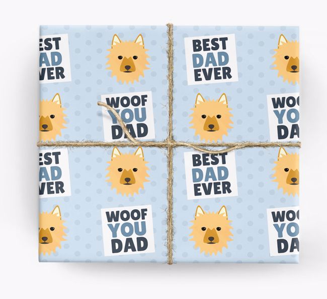 'Woof You Dad' - Personalised {breedFullName} Wrapping Paper