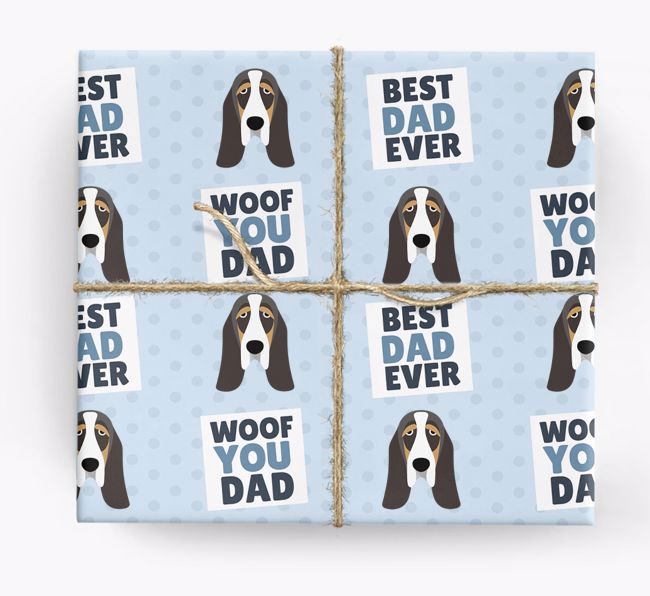 'Woof You Dad' - Personalised {breedFullName} Wrapping Paper