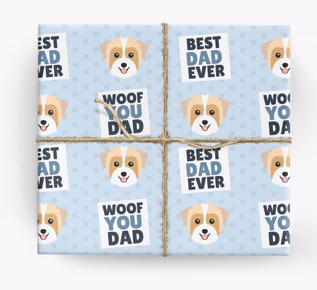 'Woof You Dad' - Personalised {breedFullName} Wrapping Paper