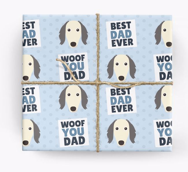 'Woof You Dad' - Personalised {breedFullName} Wrapping Paper