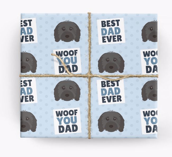 'Woof You Dad' - Personalised {breedFullName} Wrapping Paper