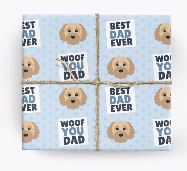 'Woof You Dad' - Personalized {breedFullName} Wrapping Paper