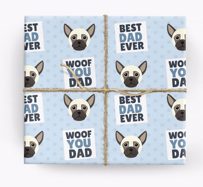 'Woof You Dad' - Personalized {breedFullName} Wrapping Paper