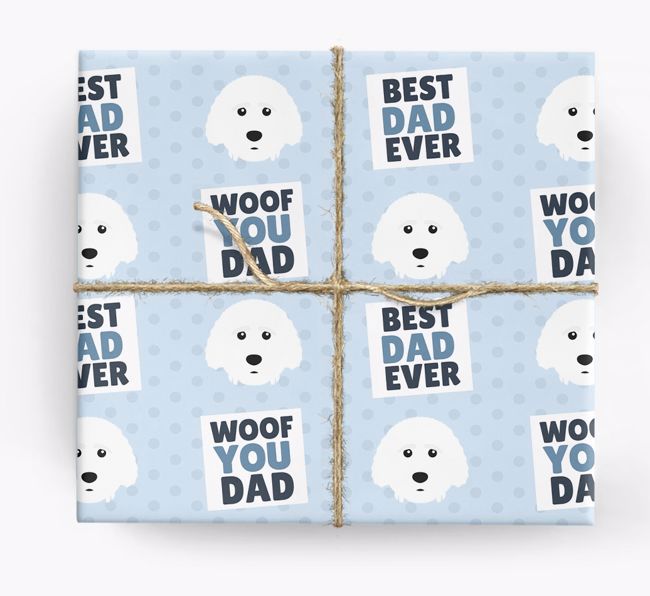 'Woof You Dad' - Personalized {breedFullName} Wrapping Paper