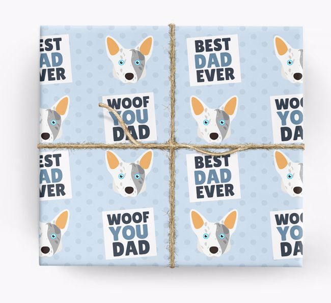 'Woof You Dad' - Personalised {breedFullName} Wrapping Paper