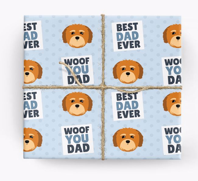 'Woof You Dad' - Personalized {breedFullName} Wrapping Paper