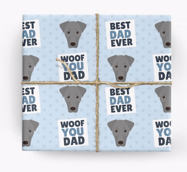 'Woof You Dad' - Personalised {breedFullName} Wrapping Paper