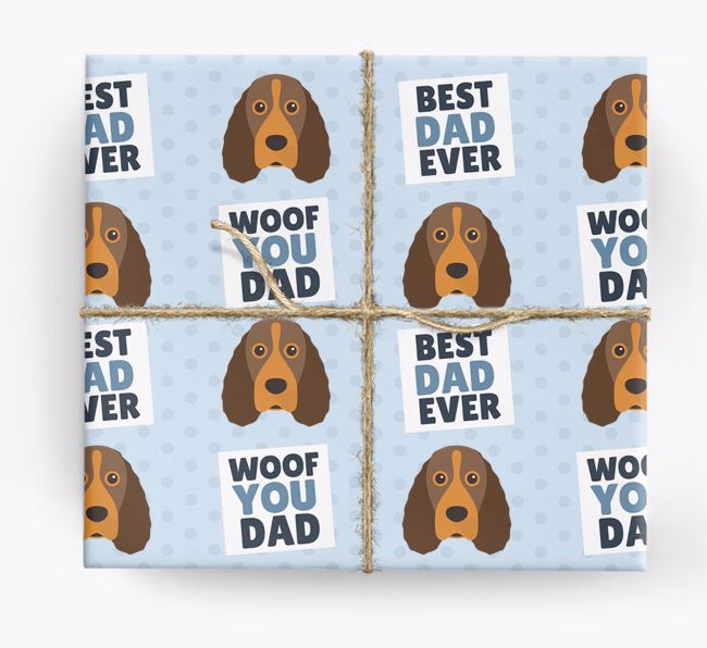 'Woof You Dad' - Personalized {breedFullName} Wrapping Paper