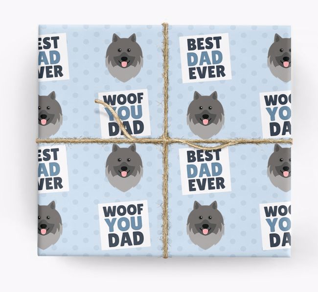 'Woof You Dad' - Personalised {breedFullName} Wrapping Paper