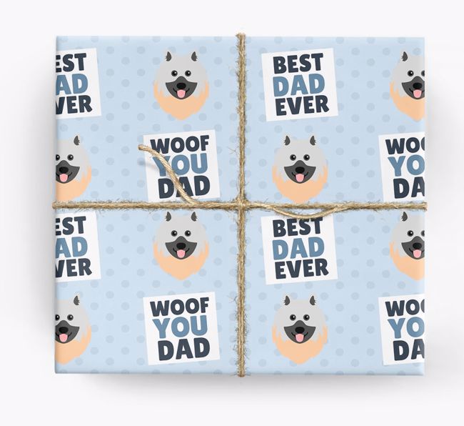 'Woof You Dad' - Personalised {breedFullName} Wrapping Paper