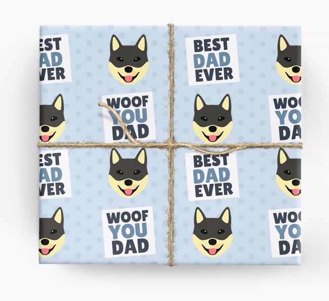 'Woof You Dad' - Personalized {breedFullName} Wrapping Paper