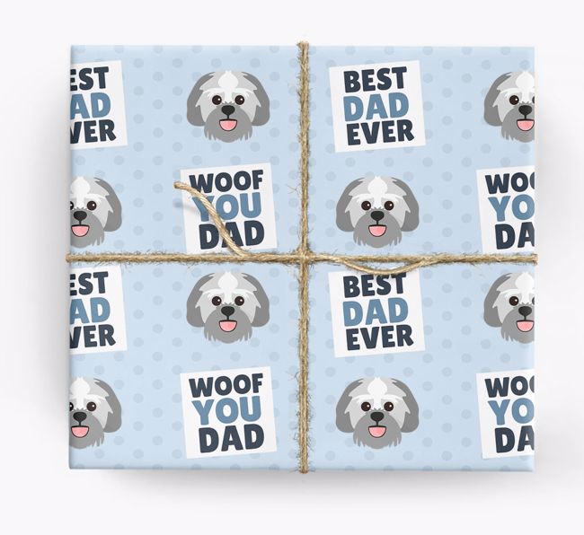 'Woof You Dad' - Personalised {breedFullName} Wrapping Paper