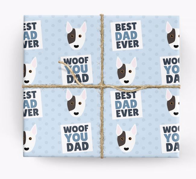 'Woof You Dad' - Personalised {breedFullName} Wrapping Paper