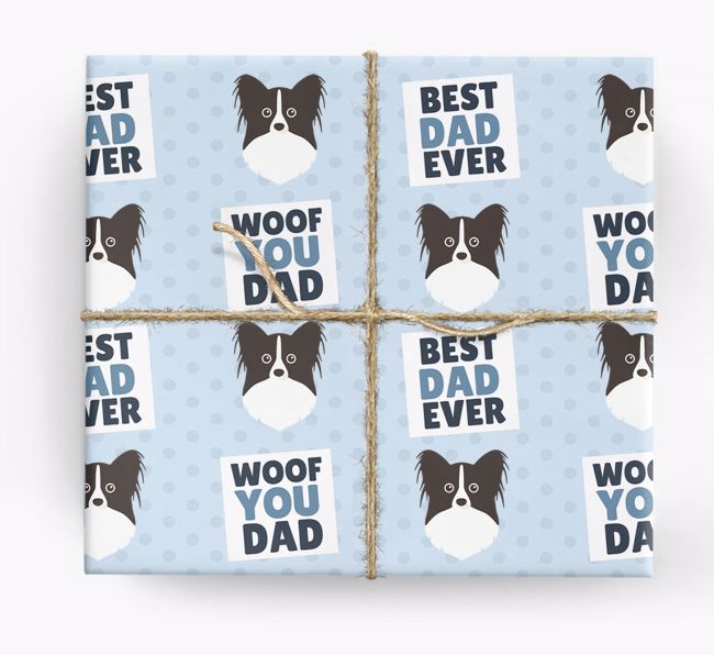 'Woof You Dad' - Personalized {breedFullName} Wrapping Paper