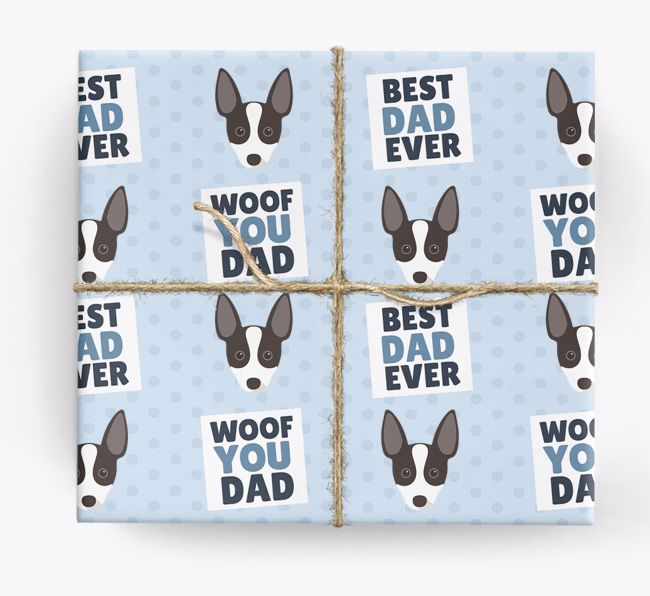 'Woof You Dad' - Personalized {breedFullName} Wrapping Paper