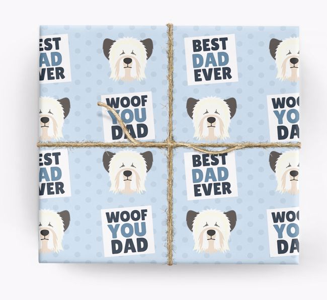 'Woof You Dad' - Personalised {breedFullName} Wrapping Paper