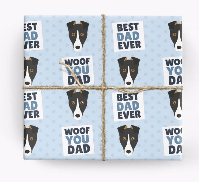 'Woof You Dad' - Personalized {breedFullName} Wrapping Paper