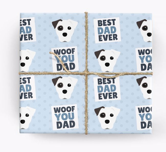 'Woof You Dad' - Personalized {breedFullName} Wrapping Paper