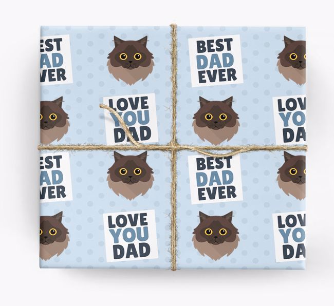 'Love You Dad' - Personalized {breedFullName} Wrapping Paper