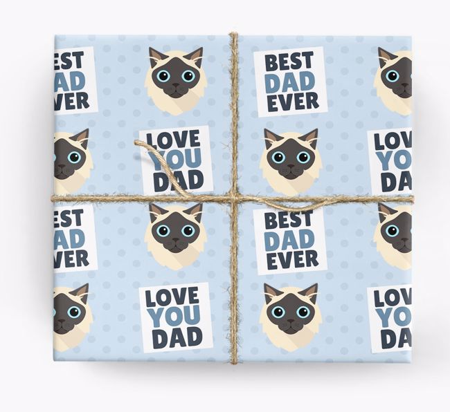 'Love You Dad' - Personalized {breedFullName} Wrapping Paper