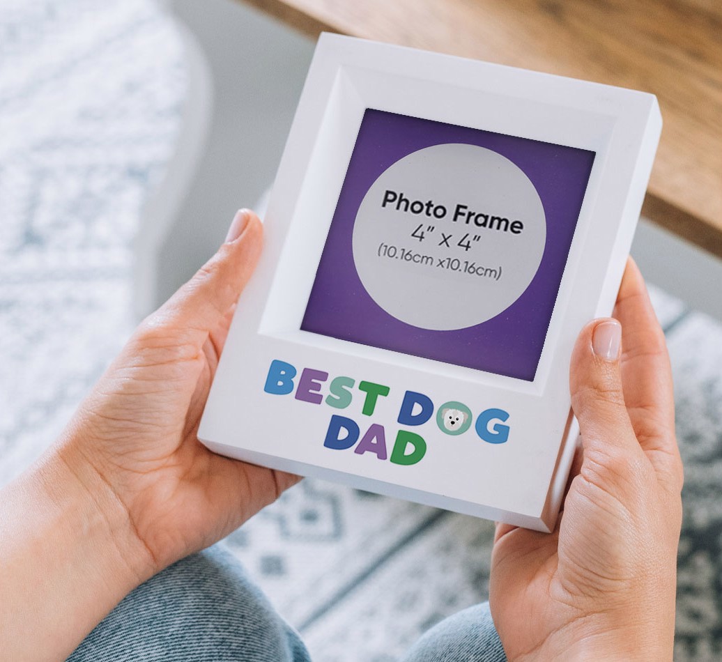 'Best Dog Dad' - Personalised {breedFullName} Photo Frame