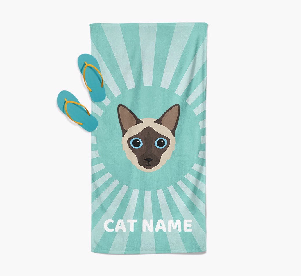 'Rays' - Personalised {breedCommonName} Towel - with flip flops