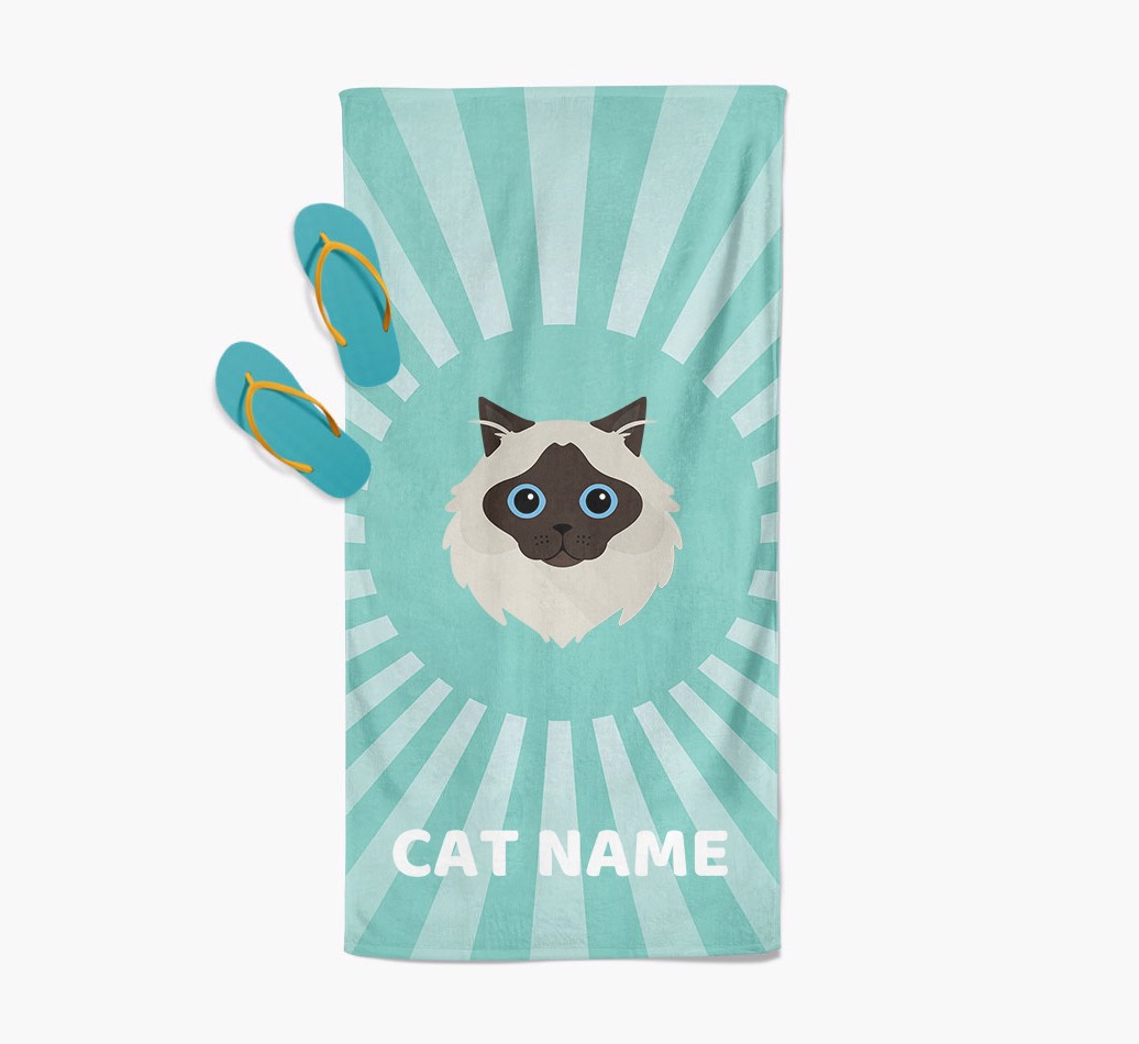 'Rays' - Personalised {breedCommonName} Towel - with flip flops