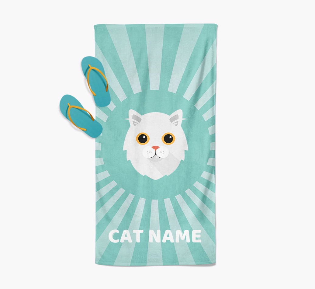 'Rays' - Personalized {breedCommonName} Towel - with flip flops