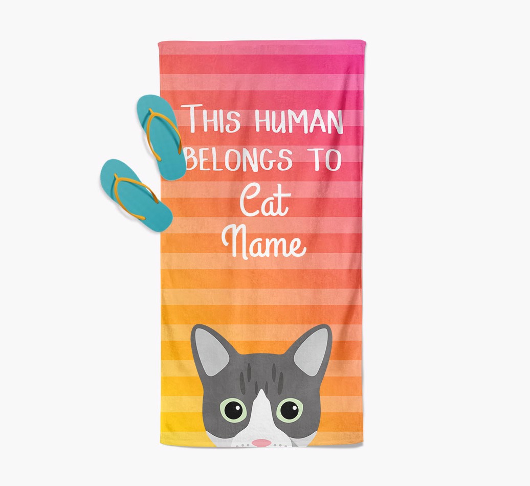 'This Human Belongs to...' - Personalized {breedCommonName} Towel with slippers