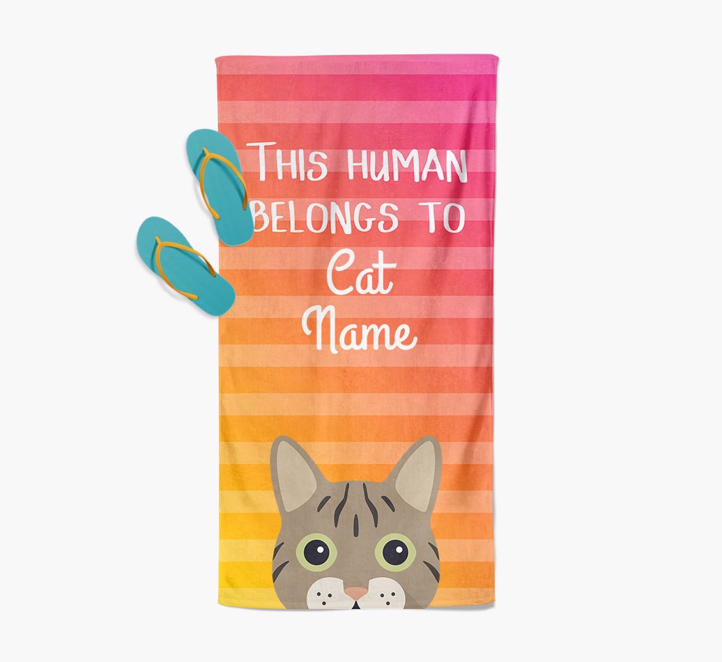 'This Human Belongs to...' - Personalized {breedFullName} Towel - full view