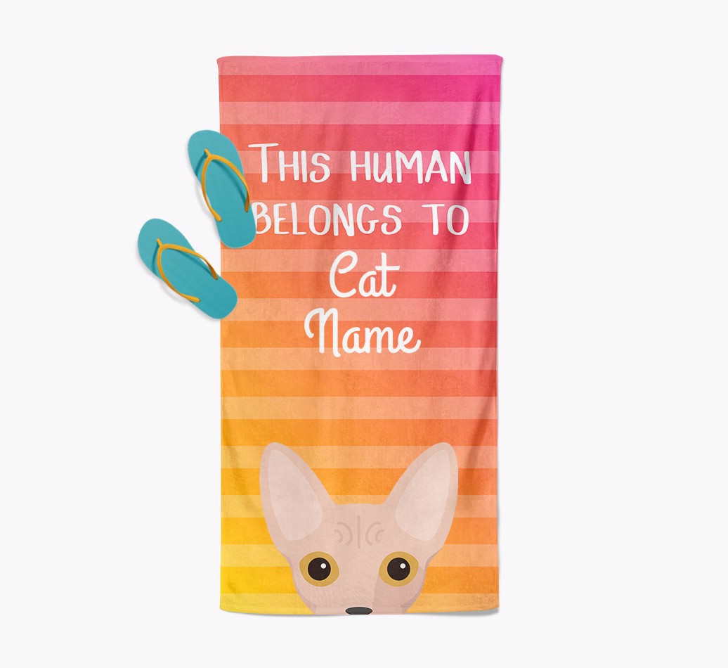 'This Human Belongs to...' - Personalised {breedCommonName} Towel with slippers