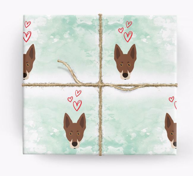 {breedCommonName} Icons & Hearts Wrapping Paper