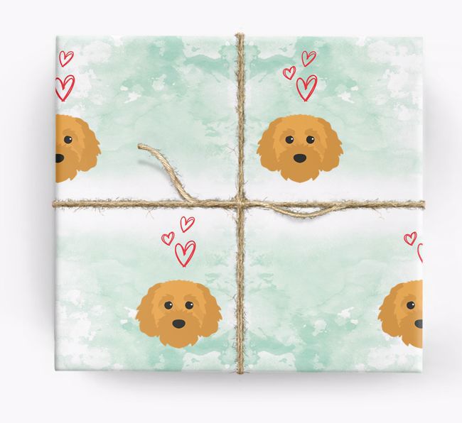 {breedCommonName} Icons & Hearts Wrapping Paper