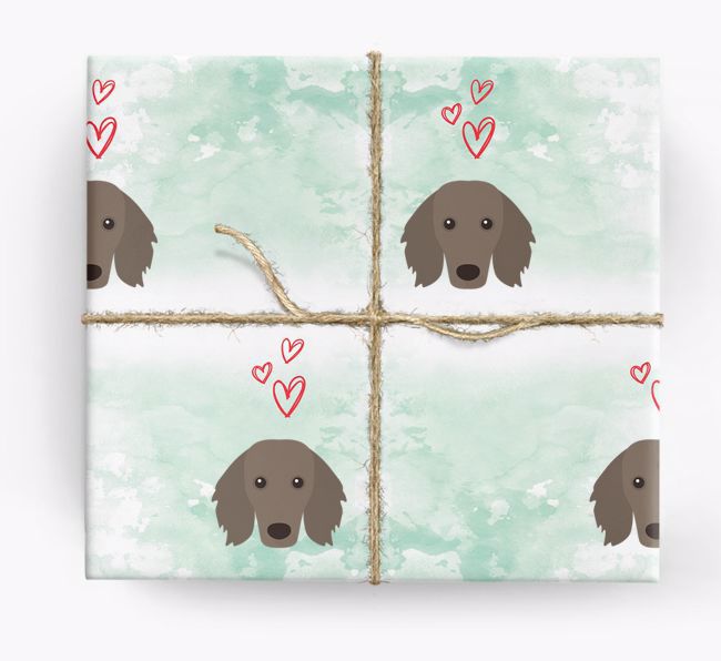 {breedCommonName} Icons & Hearts Wrapping Paper