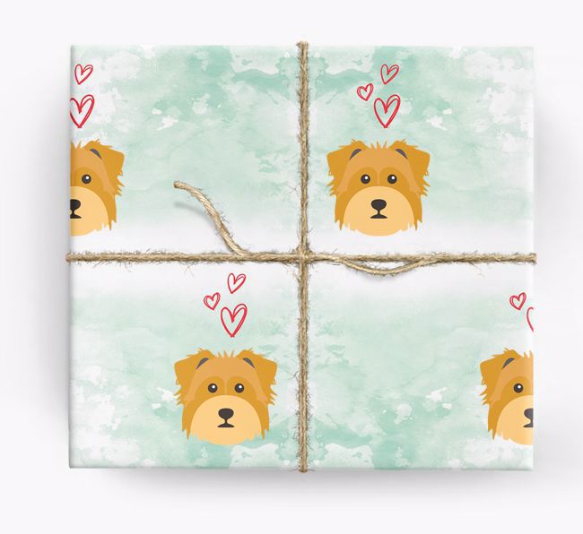 {breedCommonName} Icons & Hearts Wrapping Paper