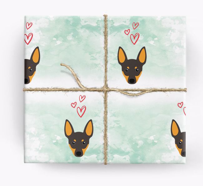 {breedCommonName} Icons & Hearts Wrapping Paper