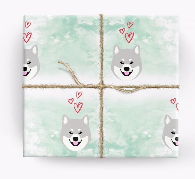 {breedCommonName} Icons & Hearts Wrapping Paper