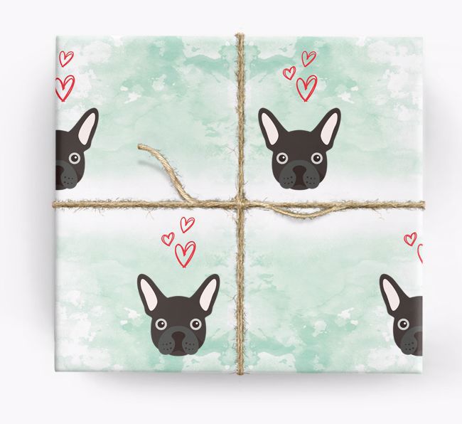 {breedCommonName} Icons & Hearts Wrapping Paper