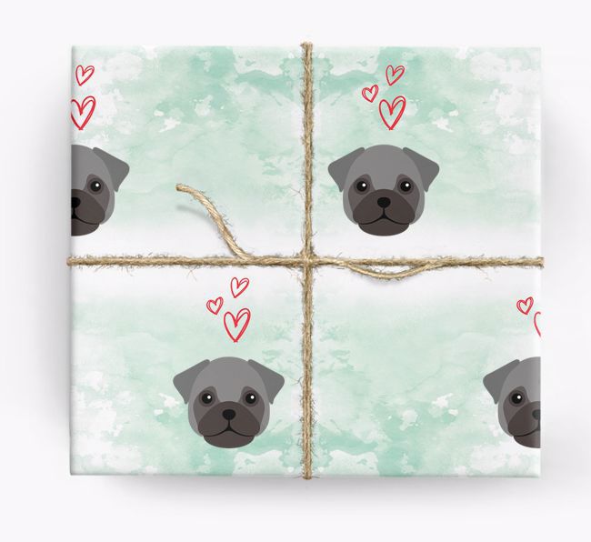 {breedCommonName} Icons & Hearts Wrapping Paper