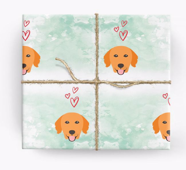 {breedCommonName} Icons & Hearts Wrapping Paper