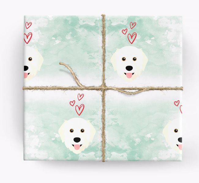 {breedCommonName} Icons & Hearts Wrapping Paper